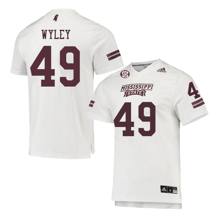 Men #49 Warren Wyley Mississippi State Bulldogs College Football Jerseys Sale-White - Click Image to Close